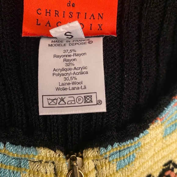 Vintage CHRISTIAN LACROIX,BAZAR abstract pattern,cardigan sweater like new - Picture 14 of 15
